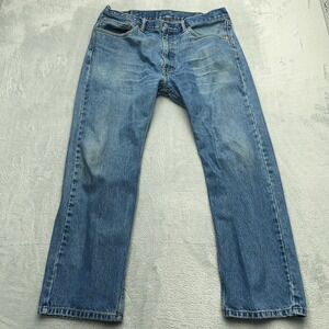 Levi's 505 Straight Leg Jeans Mens 38x30 Blue Denim Cotton Stretch Medium Wash